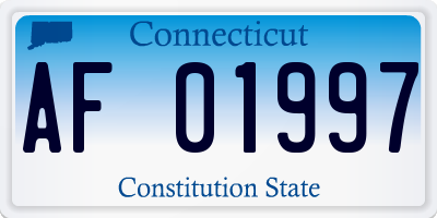 CT license plate AF01997