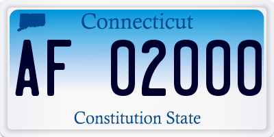 CT license plate AF02000
