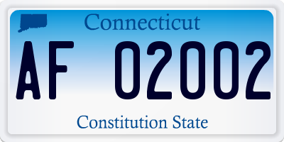 CT license plate AF02002