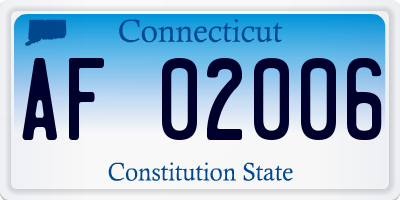 CT license plate AF02006