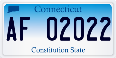 CT license plate AF02022