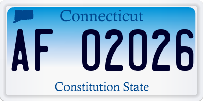 CT license plate AF02026