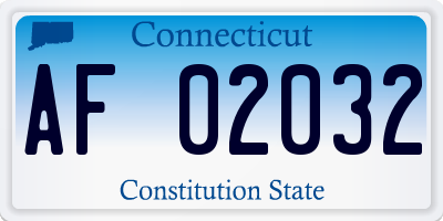 CT license plate AF02032