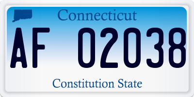 CT license plate AF02038