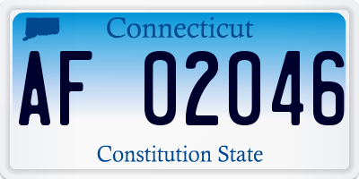 CT license plate AF02046