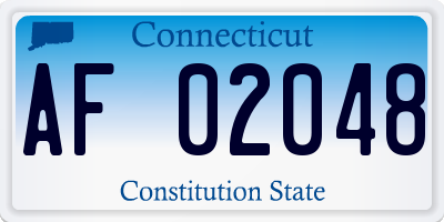 CT license plate AF02048