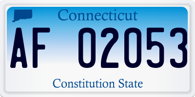 CT license plate AF02053
