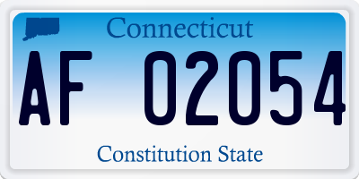 CT license plate AF02054