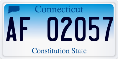 CT license plate AF02057