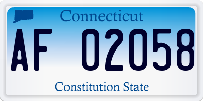 CT license plate AF02058