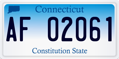 CT license plate AF02061