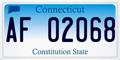 CT license plate AF02068