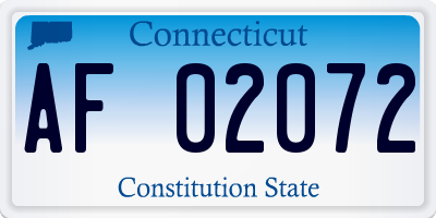 CT license plate AF02072
