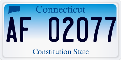 CT license plate AF02077