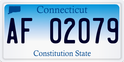 CT license plate AF02079