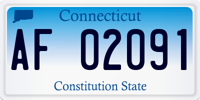CT license plate AF02091