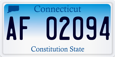 CT license plate AF02094