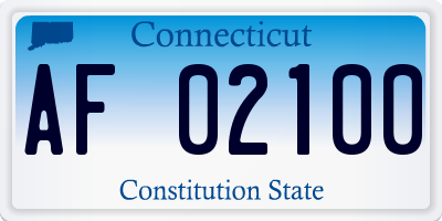 CT license plate AF02100