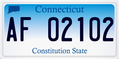 CT license plate AF02102