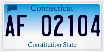 CT license plate AF02104
