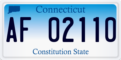 CT license plate AF02110