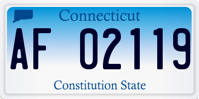CT license plate AF02119