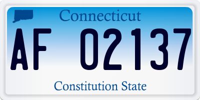 CT license plate AF02137