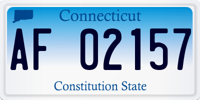 CT license plate AF02157