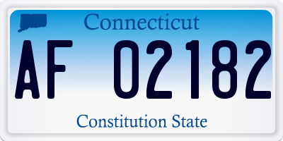 CT license plate AF02182