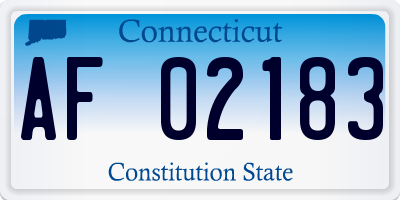 CT license plate AF02183