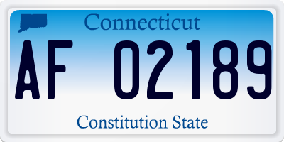 CT license plate AF02189