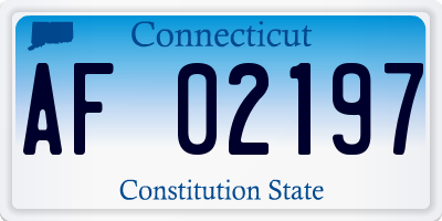 CT license plate AF02197