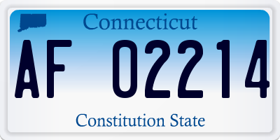 CT license plate AF02214