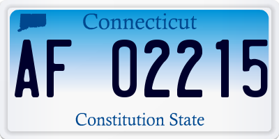 CT license plate AF02215