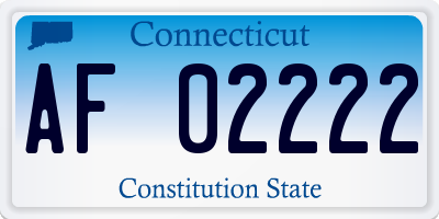 CT license plate AF02222