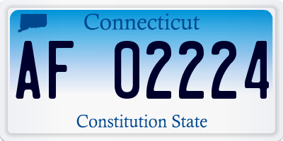 CT license plate AF02224