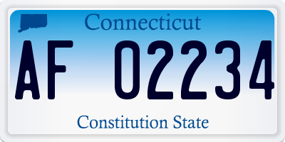 CT license plate AF02234