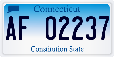 CT license plate AF02237