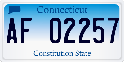 CT license plate AF02257