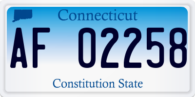 CT license plate AF02258