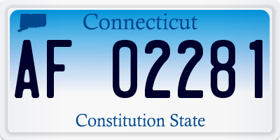 CT license plate AF02281