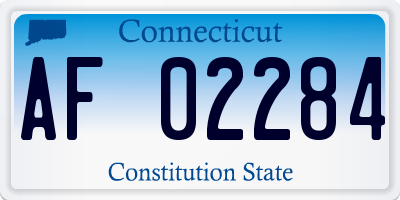 CT license plate AF02284