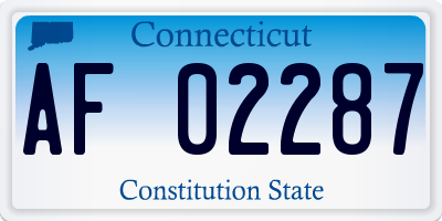 CT license plate AF02287