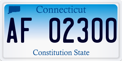 CT license plate AF02300