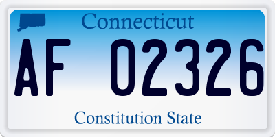 CT license plate AF02326