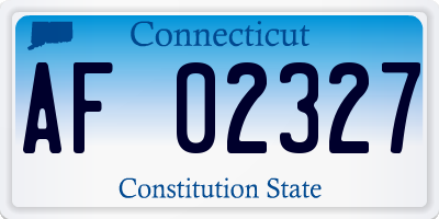 CT license plate AF02327
