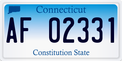 CT license plate AF02331