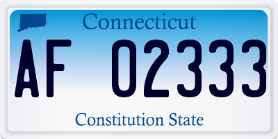 CT license plate AF02333