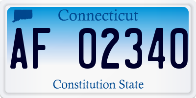 CT license plate AF02340