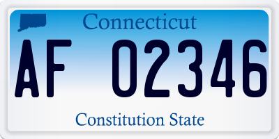 CT license plate AF02346
